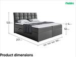 Boxspringbett Drago Anthrazit - Breite: 180 cm - H4