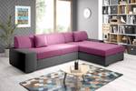 Ecksofa TONMI Schwarz - Pink