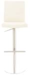 Tabouret de bar Cadiz Lot de 2 Blanc crème - Argenté