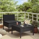 Salon de jardin 2 pcs avec coussins Noir