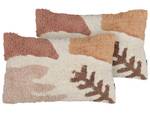 Coussin décoratif CAMASSIA Beige - Marron - Rose foncé - Blanc - Fibres naturelles - 30 x 12 x 50 cm