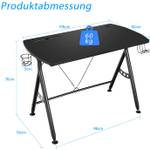 Ergonomischer Gaming Tisch Schwarz - Holzwerkstoff - Metall - 60 x 76 x 105 cm