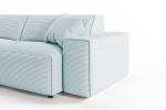 Sofa RANI Ecksofa Cord Hellblau - Ecke davorstehend links