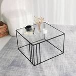 Table basse Doradus Noir - Verre - 55 x 36 x 55 cm