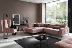 Ecksofa OHIO Pink - Armlehne davorstehend links - Ecke davorstehend links