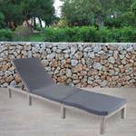 Chaise longue poly-rotin A51 basic Gris