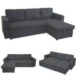 Schlafsofa D92 Grau - Textil - 220 x 83 x 152 cm