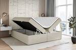 Boxspringbett mit Topper MARCE-BW Beige - Breite: 180 cm - H4