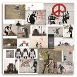 Wandbild Banksy Collage Street art 60 x 60 cm