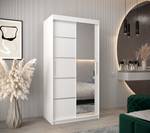 ARMOIRE À PORTES COULISSANTES VERONA 2 Gris miroir - Blanc - Largeur : 100 cm