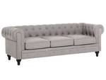 Sitzgruppe CHESTERFIELD 2-tlg Grau - Hellgrau - Eiche Dunkel - 202 x 70 x 75 cm