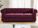 Sofa CHESTERFIELD Bordeaux - Tiefe: 205 cm