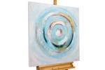 Acrylbild handgemalt Gleaming Swirl Blau - Weiß - Massivholz - Textil - 80 x 80 x 4 cm