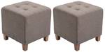 Tabouret bas Pharao Lot de 2 Taupe