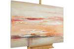 Tableau peint à la main Rosewater Tides Beige - Orange - Bois massif - Textile - 120 x 80 x 4 cm