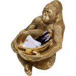 Deko Figur Gorilla Holding Bowl Gold - Kunststoff - 34 x 41 x 33 cm