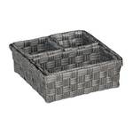 Lot de 4 paniers de rangement Gris - Métal - Matière plastique - 24 x 9 x 24 cm