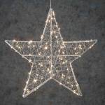 Lumières de Noël Étoile Blanc - Métal - 8 x 58 x 58 cm