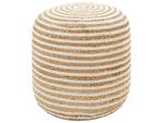 Pouf RESAFA Beige - Blanc - Fibres naturelles - 40 x 40 x 40 cm