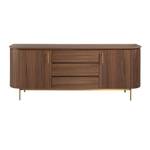 Sideboard aus Walnuss und goldenem Stahl Braun - Holzwerkstoff - 210 x 80 x 45 cm