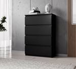 FURNIX commode Arenal avec 4 tiroirs Noir - Bois manufacturé - 70 x 99 x 37 cm