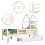 Hausbett Kinderbett Pontus Ⅳ Weiß - Holzwerkstoff - Metall - Massivholz - Holzart/Dekor - 97 x 159 x 207 cm