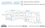 U-Form-Sofa Asvil BIS Monolith 77 Nachtblau