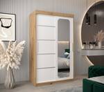 Armoire à portes coulissantes promo v2 Imitation chêne - Blanc - Largeur : 120 cm - 2 porte