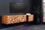 Lowboard ALPINE Braun - Gold - Massivholz - Holzart/Dekor - 160 x 30 x 35 cm