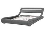 Doppelbett mit LED AVIGNON Grau - 180 x 70 x 221 cm