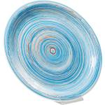 Assiettes plates Swirl (lot de 4) Bleu - Céramique - 27 x 2 x 27 cm