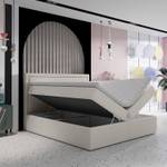 Premium Boxspringbett Jodan Stoff Megan Ecru - Breite: 202 cm