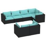 Garten-Lounge-Set (7-teilig) 3013637-16 Schwarz - Blau - Hellblau - Anzahl Teile im Set: 7