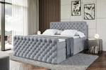 Boxspringbett BOXI8-Z KING Hellgrau - Breite: 180 cm