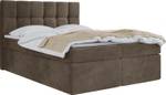 Boxspringbett mit Topper ARTENO Braun - Breite: 140 cm - H3