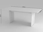 Table fixe Gabriele Blanc brillant Blanc - Bois manufacturé - 90 x 75 x 160 cm