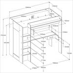 Lit mezzanine Pacôme Bois manufacturé - 205 x 179 x 117 cm