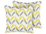 Coussin d'extérieur AFFILE Gris - Blanc - Jaune - Textile - 45 x 12 x 45 cm