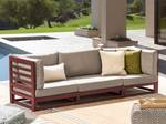 Gartensofa TRANI Beige - Grau - Mahagoni Dekor - Taupe - Breite: 235 cm