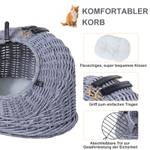 Katzenhaus D32-010 Grau - Polyrattan - 35 x 35 x 47 cm