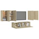 TV-Schrank 6er Set D553 Braun - Holzwerkstoff - 30 x 60 x 31 cm