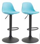 Tabouret de bar Kiel Lot de 2 Bleu - Noir