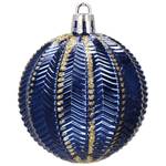 Weihnachtsbaumkugeln Set 30 Stück Blau - Gold - Silber - Kunststoff - 6 x 6 x 6 cm