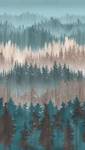 Fototapete Landschaft Waldtapete Beige - Blau - Braun - Kunststoff - Textil - 159 x 280 x 1 cm