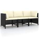Sofa de jardin 3010471-9 Noir - Métal - Polyrotin - 60 x 60 x 60 cm