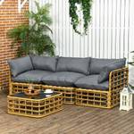 Gartensofa-Set (4-tlg.) 860-289V00BN Braun - Polyrattan - 74 x 65 x 74 cm