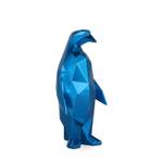 Harz-Skulptur Facettiertes Pinguin Blau - 15 x 35 x 15 cm