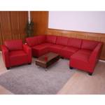 Couch-Garnitur Moncalieri (2-teilig) Rot - Kunstleder - 258 x 76 x 186 cm