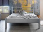 Metallbett Mia silbergrau Silber - Metall - 140 x 41 x 200 cm