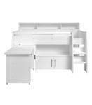 Lit Haut Combiné avec Bureau Swan Blanc